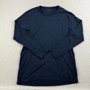 Fjällräven Shirt Mens 2XL Blue Wool Long Sleeve Performance Trekking Slim Fit